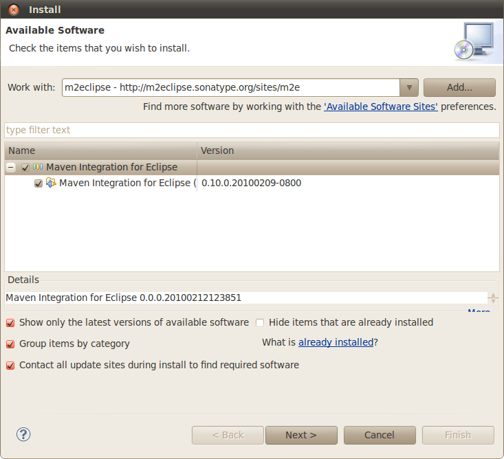 Install m2eclipse