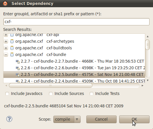 Dependencia cxf-bundle