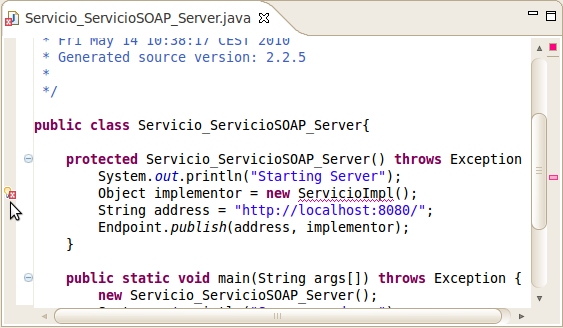 Error: falta ServicioImpl.java
