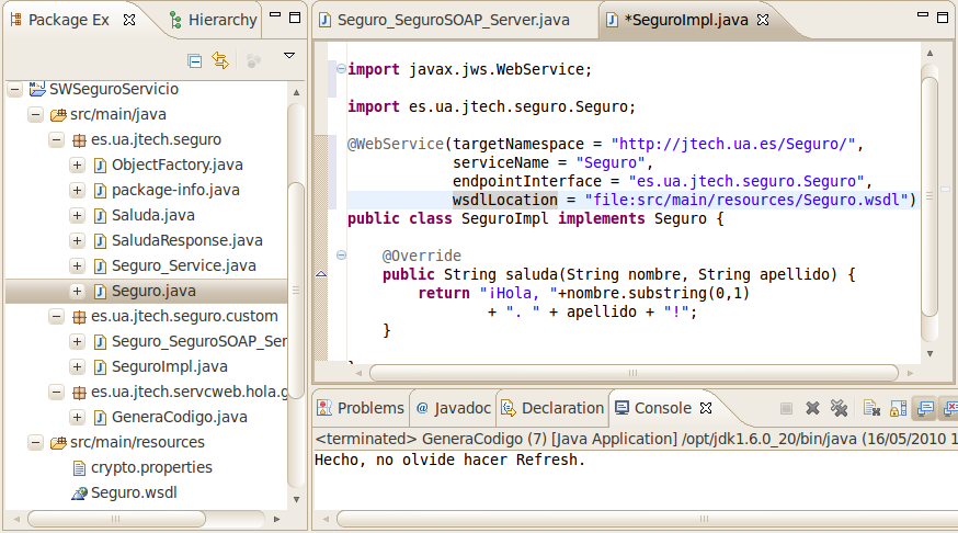 Código de SeguroImpl.java
