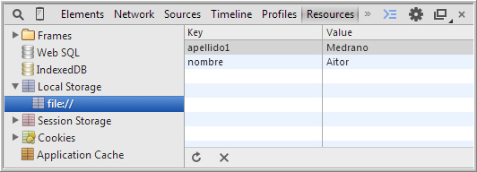 LocalStorage en DevTools