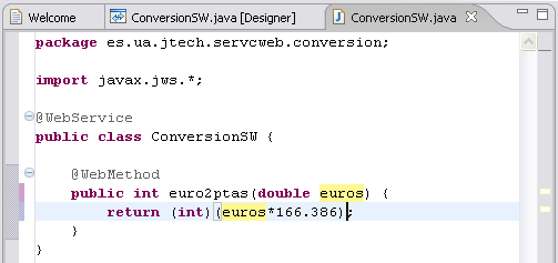 Creación de servicios web con Weblogic. Paso 9.