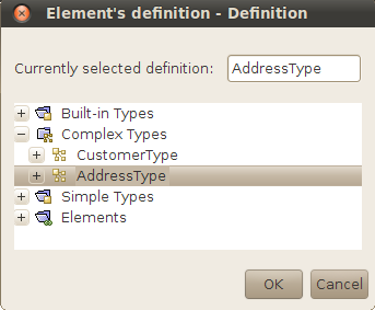 Seleccionamos el tipo AddressType