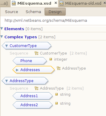 Vista de dise&ntilde;o del esquema MiEsquema.xsd