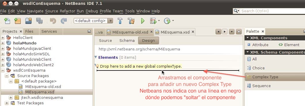 Arrastramos el componente ComplexType a la vista de dise&ntilde;o