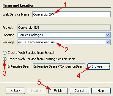Creaci&oacute;n de un servicio a partir de un EJB