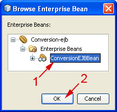 Selecci&oacute;n del EJB para crear el servicio