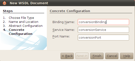 Configuraci&oacute;n concreta del documento WSDL