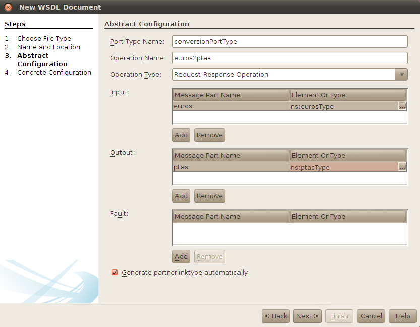 Configuraci&oacute;n abstracta del documento WSDL